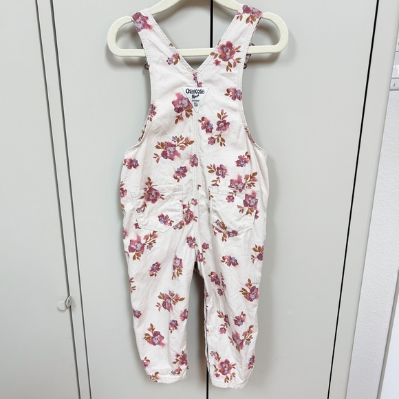 OSH KOSH B’GOSH flowers cream pink water color overalls - 18months - Picture 2 of 10
